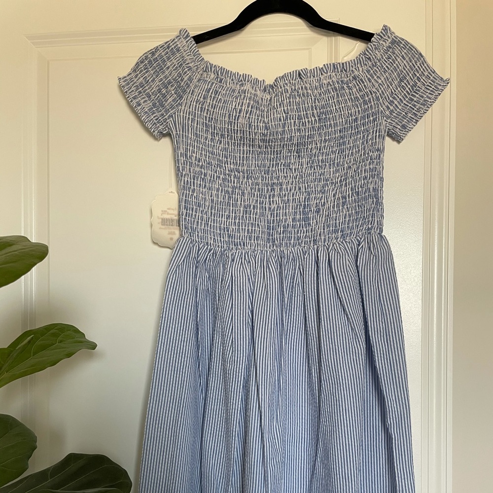 Altar’d State off the shoulder seersucker dress
